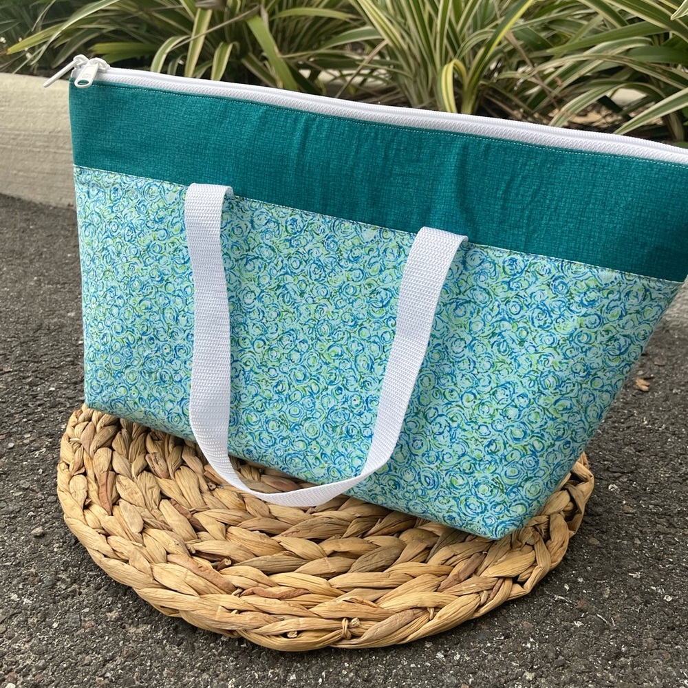 Stylish Teal and Blue Tote Bag